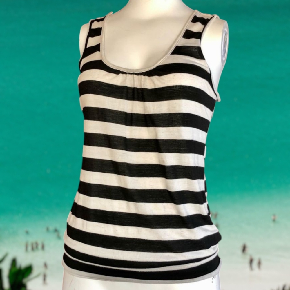 Striped Top w/ Lace Back
